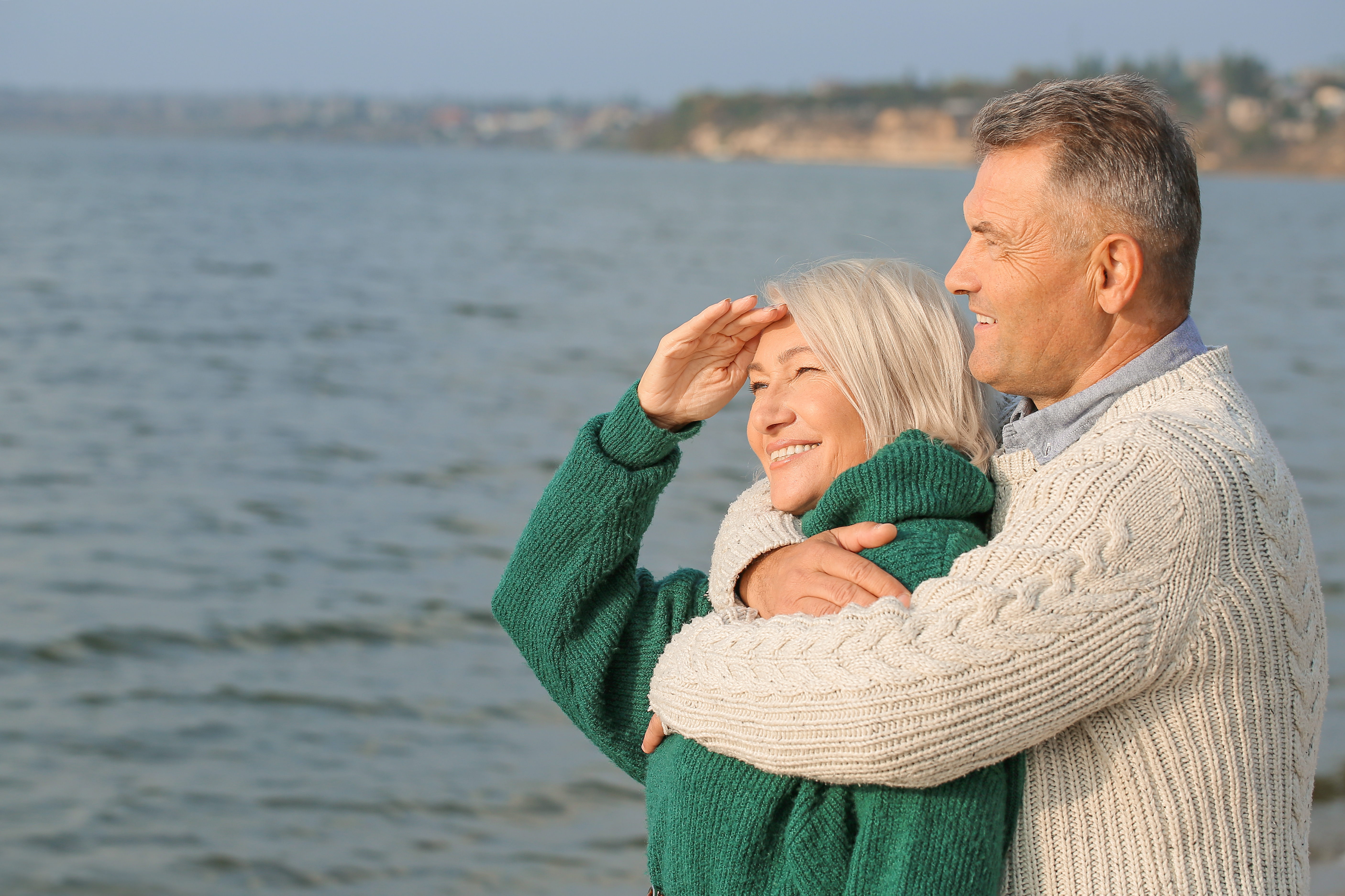 Senior couple looking toward the future together